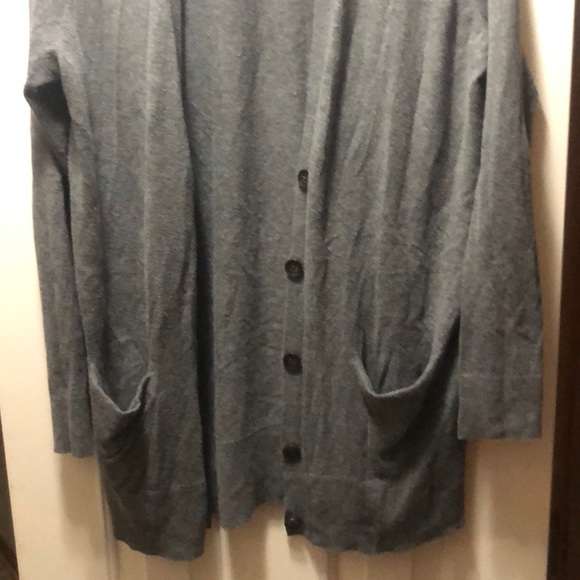 Grey Old Navy Buttoned Cardigan with Pockets - Picture 2 of 4